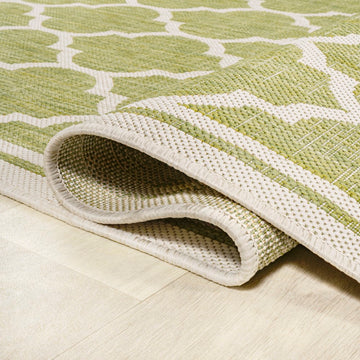 Trebol Moroccan Trellis Textured Weave Indoor/outdoor Runner Rug
